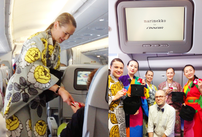 マリメッコ × フィンエアー、上空で着物ファッションショウを披露