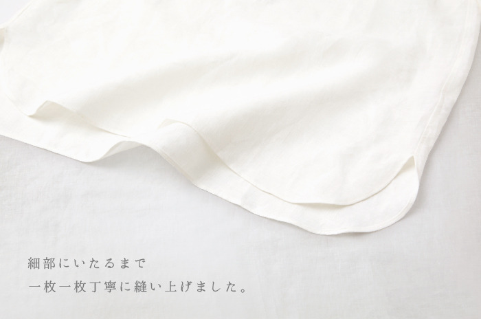 オーガニックリネンのスタンドカラーブラウス(レディース)」 【M・L