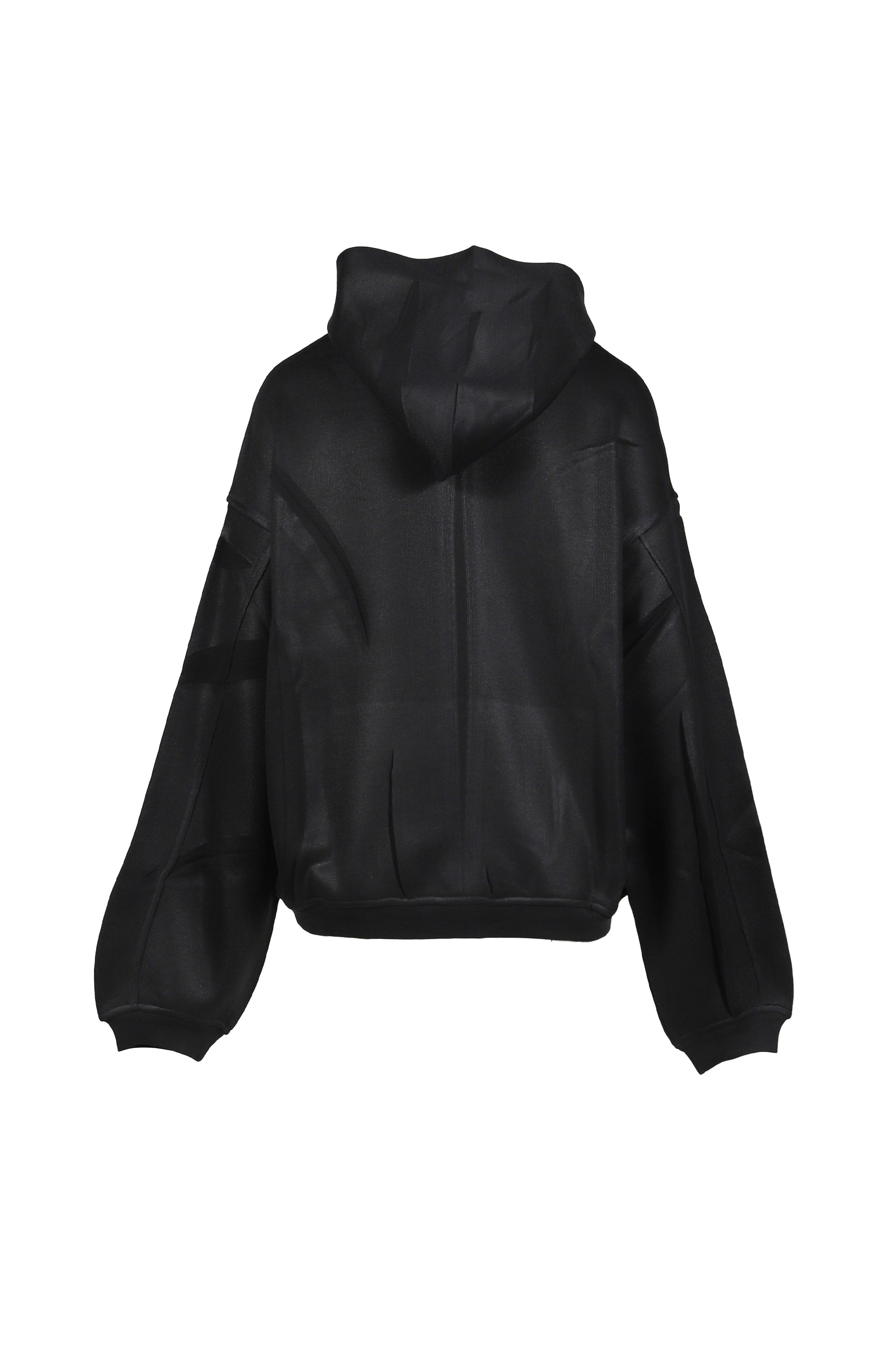 alexanderwang アレキサンダーワン FW25 CREASED ZIP-UP HOODIE / BLK