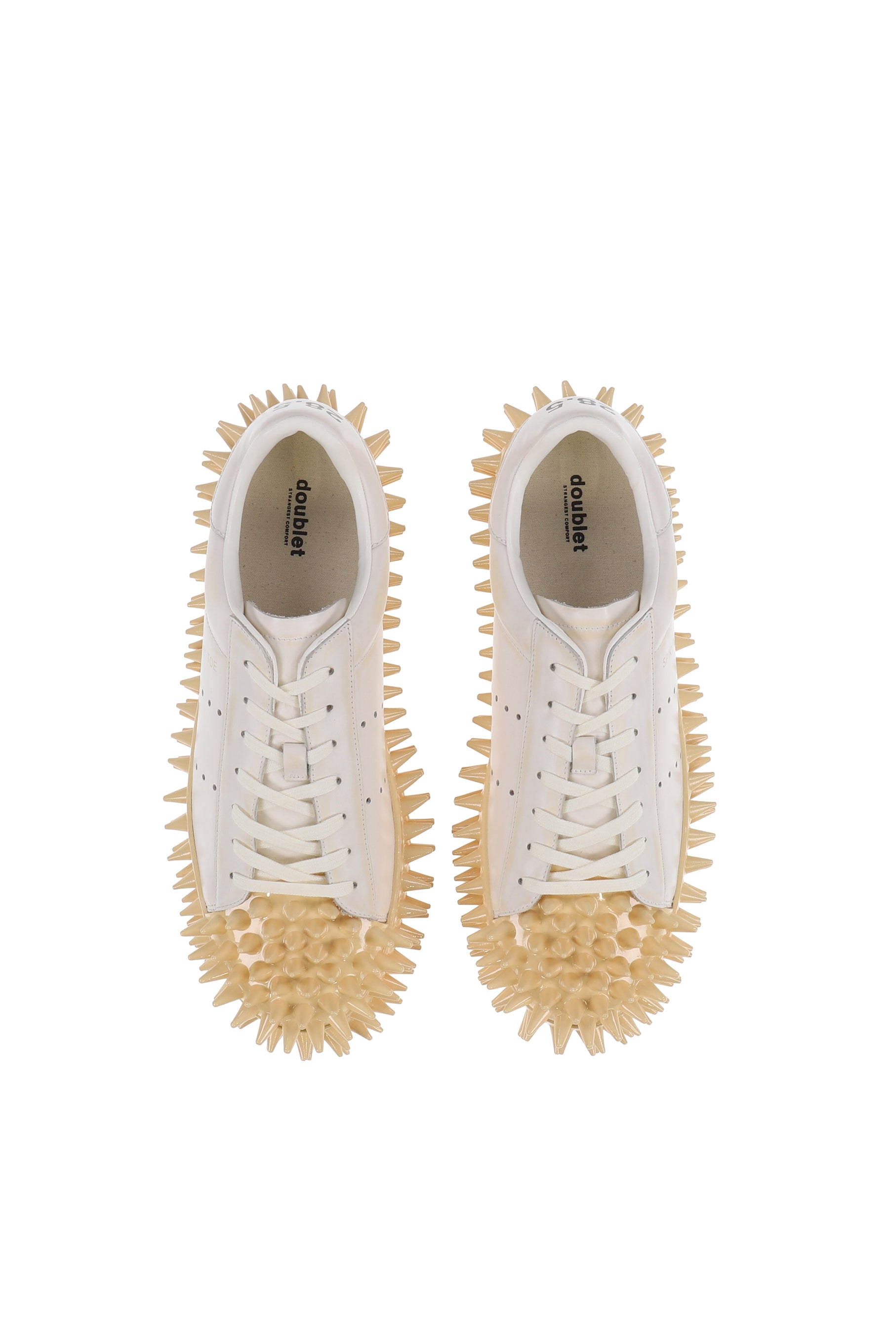 doublet FW25 SPIKY LEATHER SNEAKER / WHT - NUBIAN