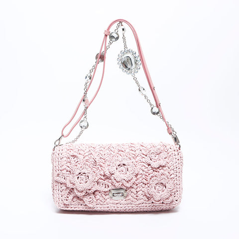 ミュウ ミュウ Miu Miu フラワー クリスタル 花柄 ストラップ付き