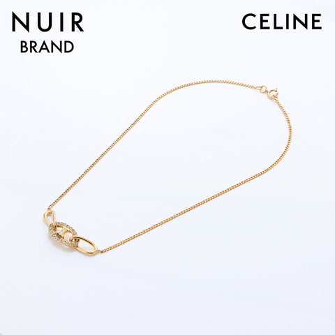 セリーヌ CELINE トリオンフ ラインストーン ネックレス ゴールド