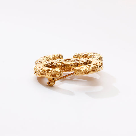 シャネル CHANEL 溶岩 ココマーク 93A ブローチ ゴールド WS9390