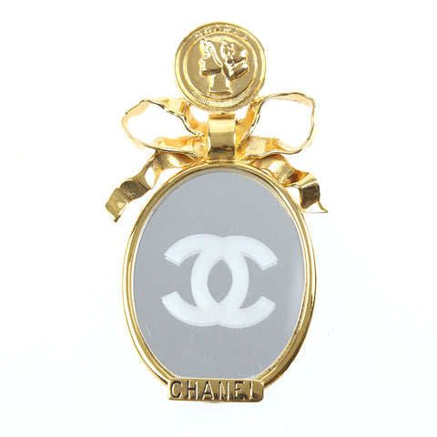 シャネル CHANEL ココマーク ロゴ ミラー ブローチ ゴールド P8052