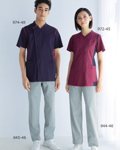 974 メンズスクラブ(前開き) KAZEN・カゼン ナースウェアドットコム