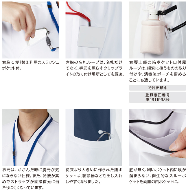 987 男女兼用スクラブジャケット半袖 4D FITT(動体裁断) KAZEN(カゼン