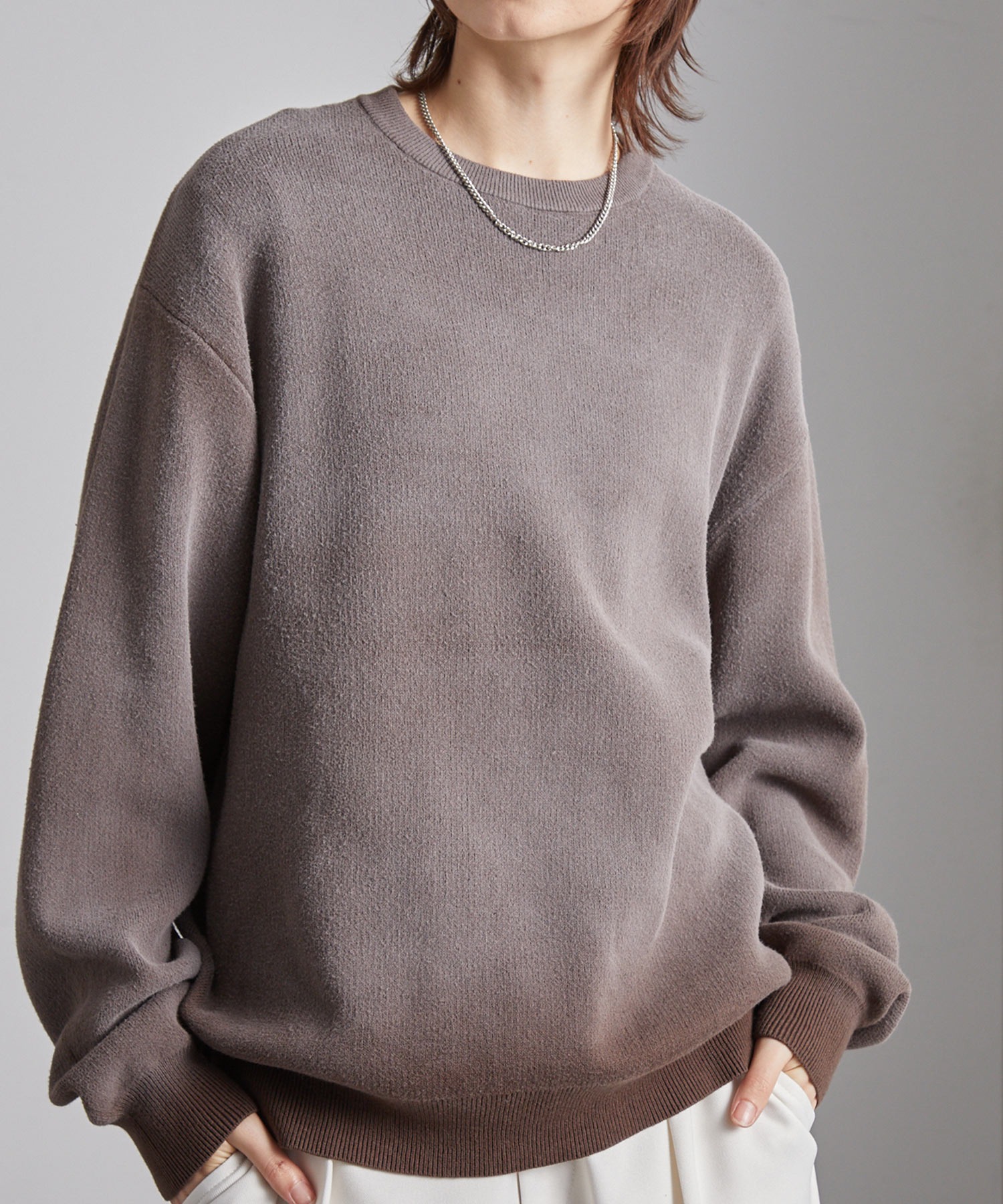 ヴィンテージスプレー加工 グラデーションオーバーサイズクルーネック