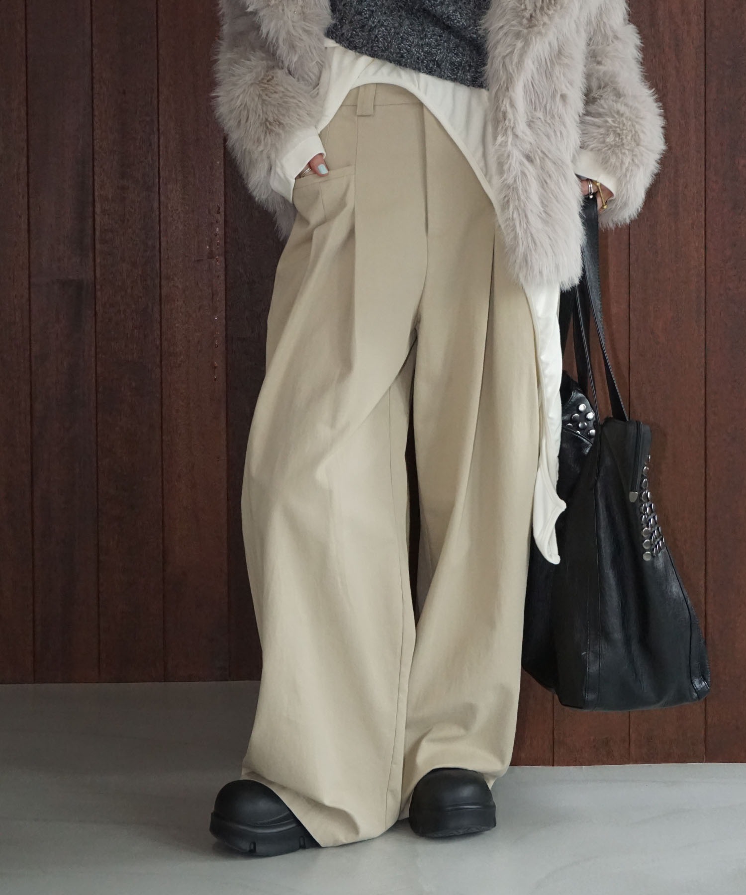 2タック サイドポケット ワイドパンツ je-101 chw22s072