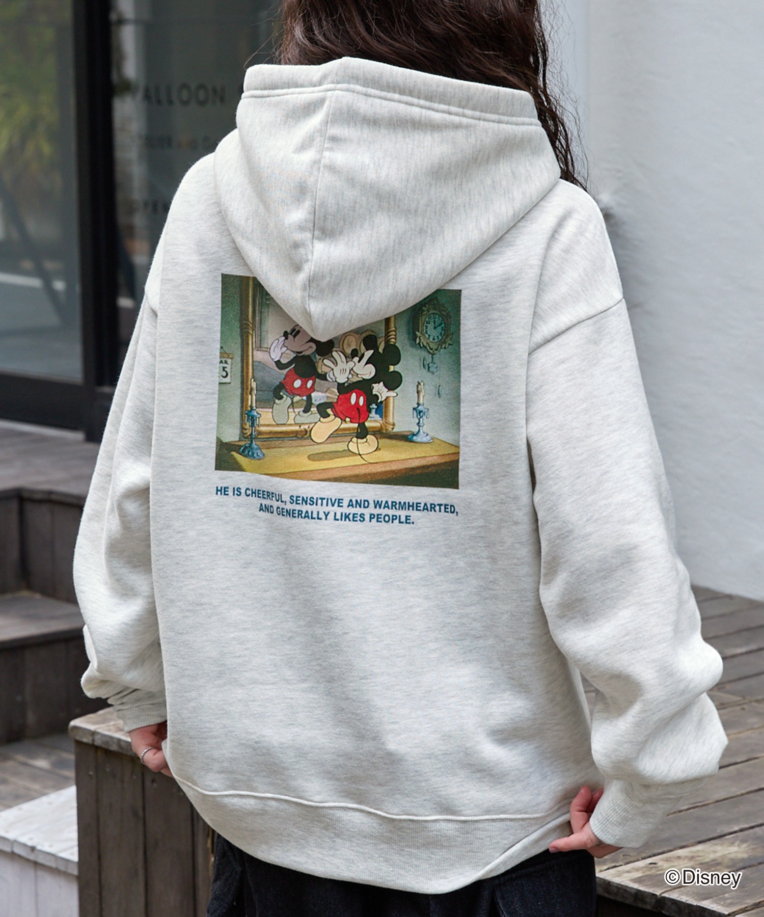 Disney】別注 ミッキーマウス オールドグラフィックバックプリント