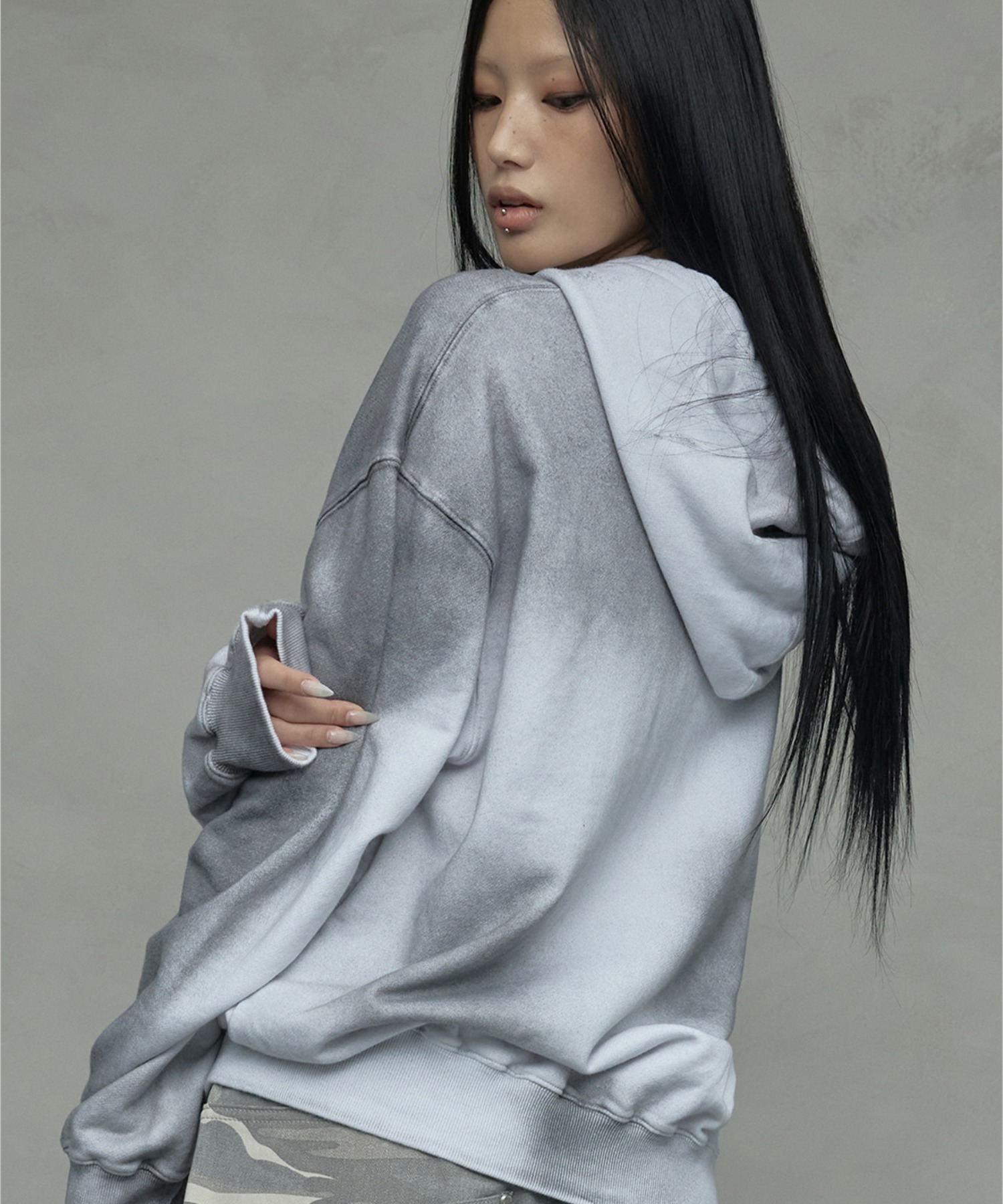 A'GEM/9 × .kom 『NIIER NOR/ニアノア』 DIRTY WASHING HOOD ZIP-UP