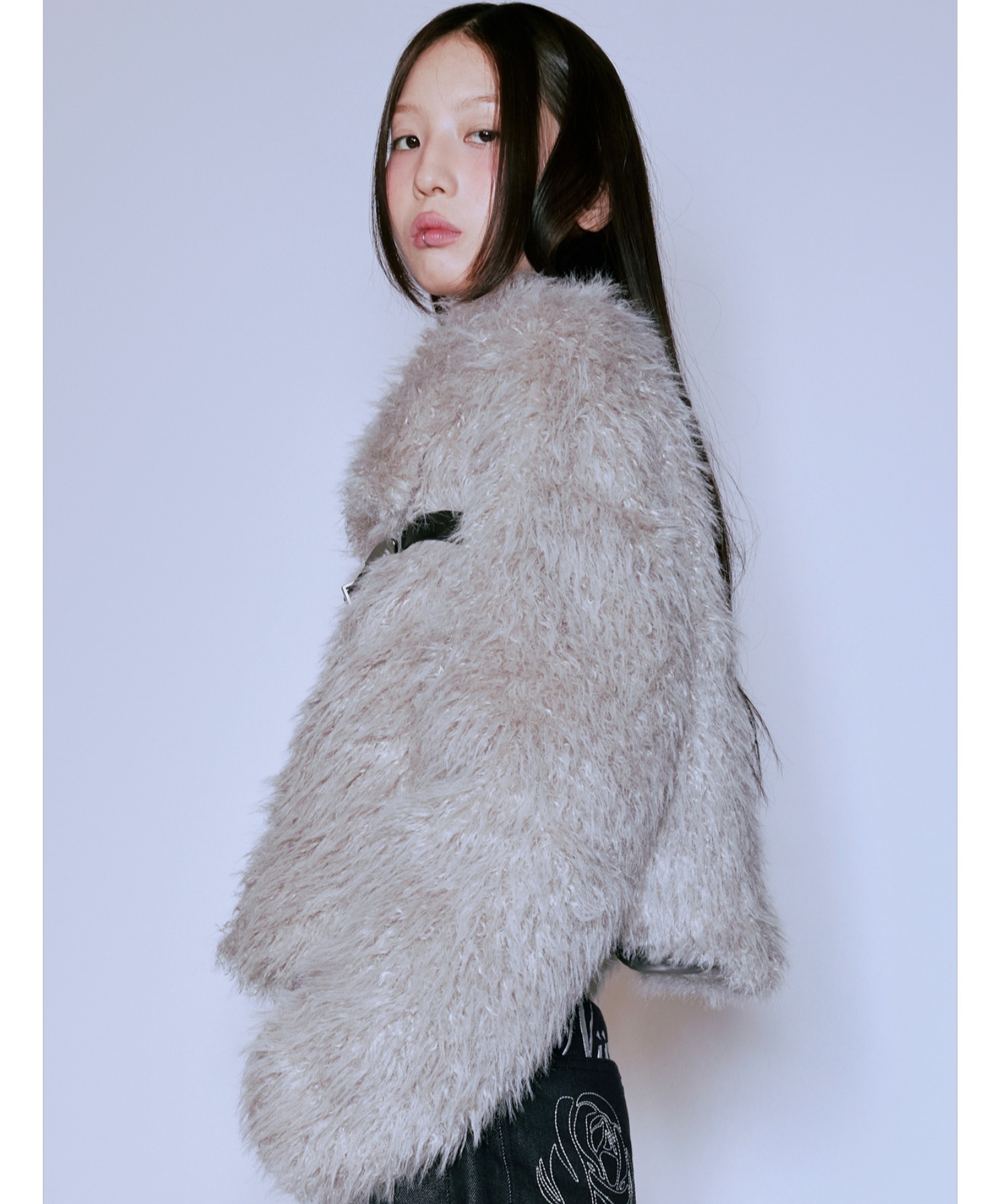 A'GEM/9 × .kom 『NIIER NOR/ニア ノア』 BELTED FUR JACKET/ベルト