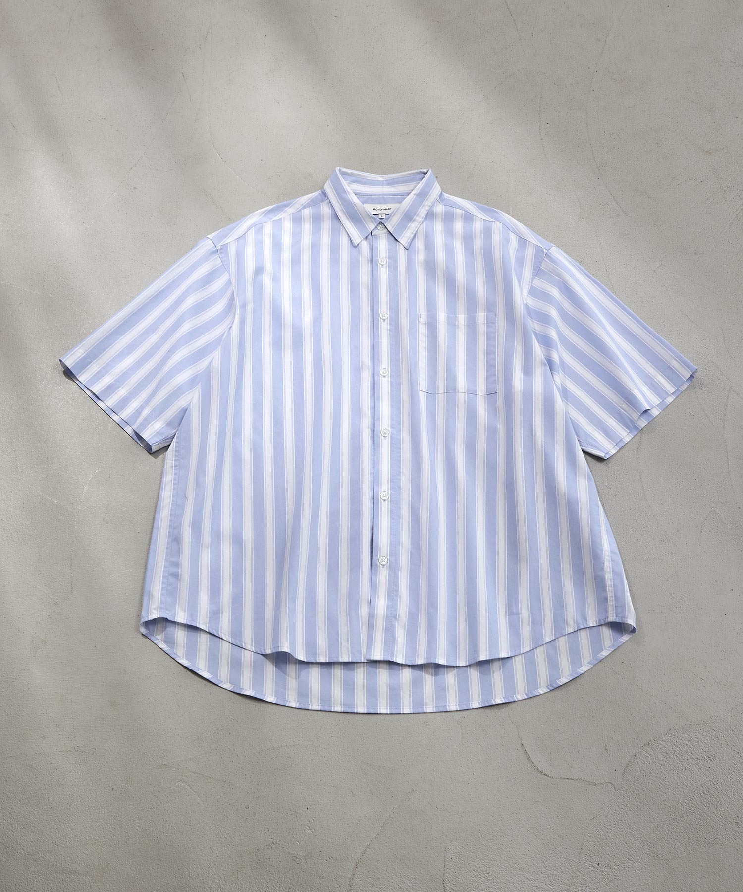 ボールドストライプレギュラーカラーS/Sブロードシャツ MONO-MART