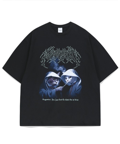 mahagrid/マハグリッド』 SMOKING CAT TEE/スモーキング猫 Tシャツ