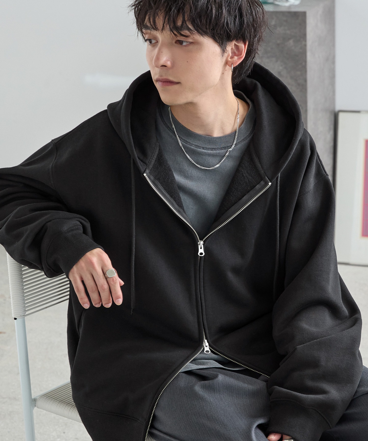 ヘビーウェイトルーズベーシックフルジップパーカー MONO-MART│MONO