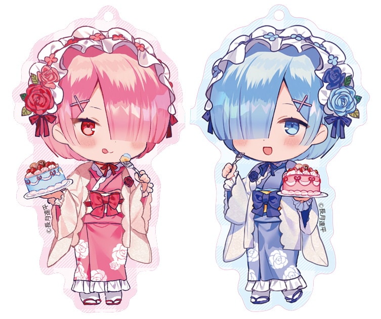 鬼かわいいラム＆レムのペアアクリルキーホルダー、アライブ付録に