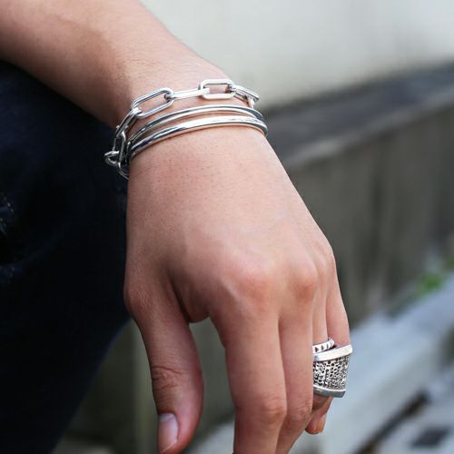 J-BR021)安全ピン長アズキチェーンダイヤモンドブレスレットL