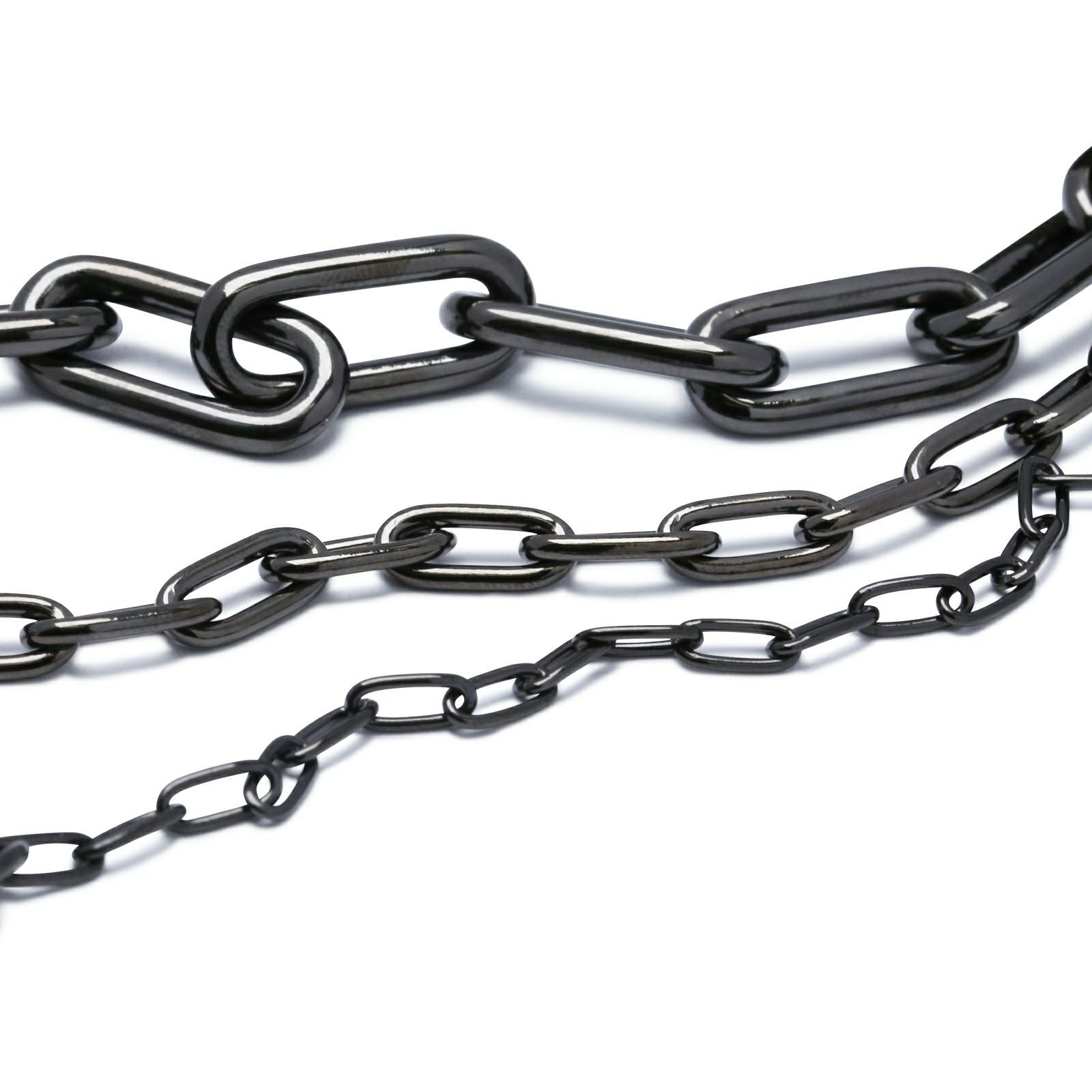 J-BR012-BK)安全ピン長アズキチェーンダイヤモンドブレスレットM