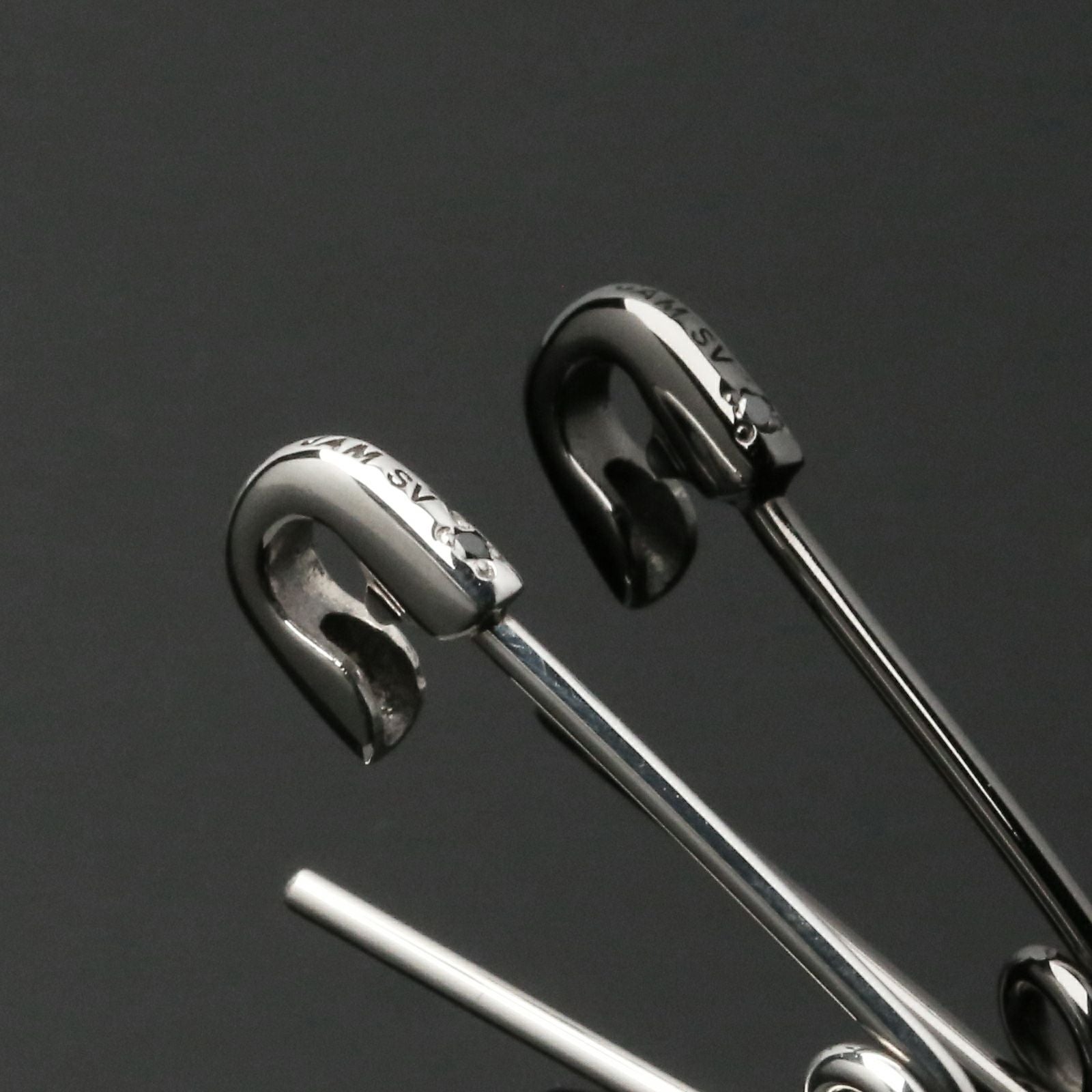 J-BR003-SV)安全ピン長アズキチェーンダイヤモンドブレスレットS