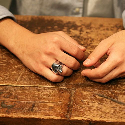 J-NS018-SV)レボリューションスカルリング-シルバー/指輪