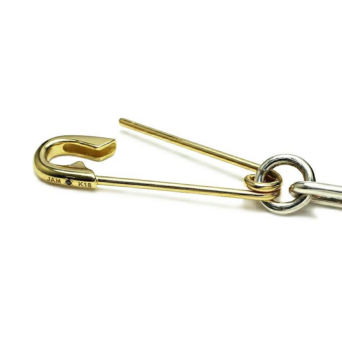 JBR021K18Y)安全ピン長アズキチェーンダイヤモンドブレスレットL-K18