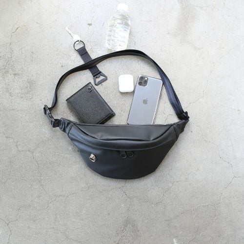 JNS1032)エシカルレザー シンプル ミニ ウエストポーチ ボディバッグ