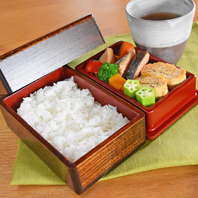 木の弁当箱 日本製 四角型二段 国産会津桐使用 | 美味しい田んぼ