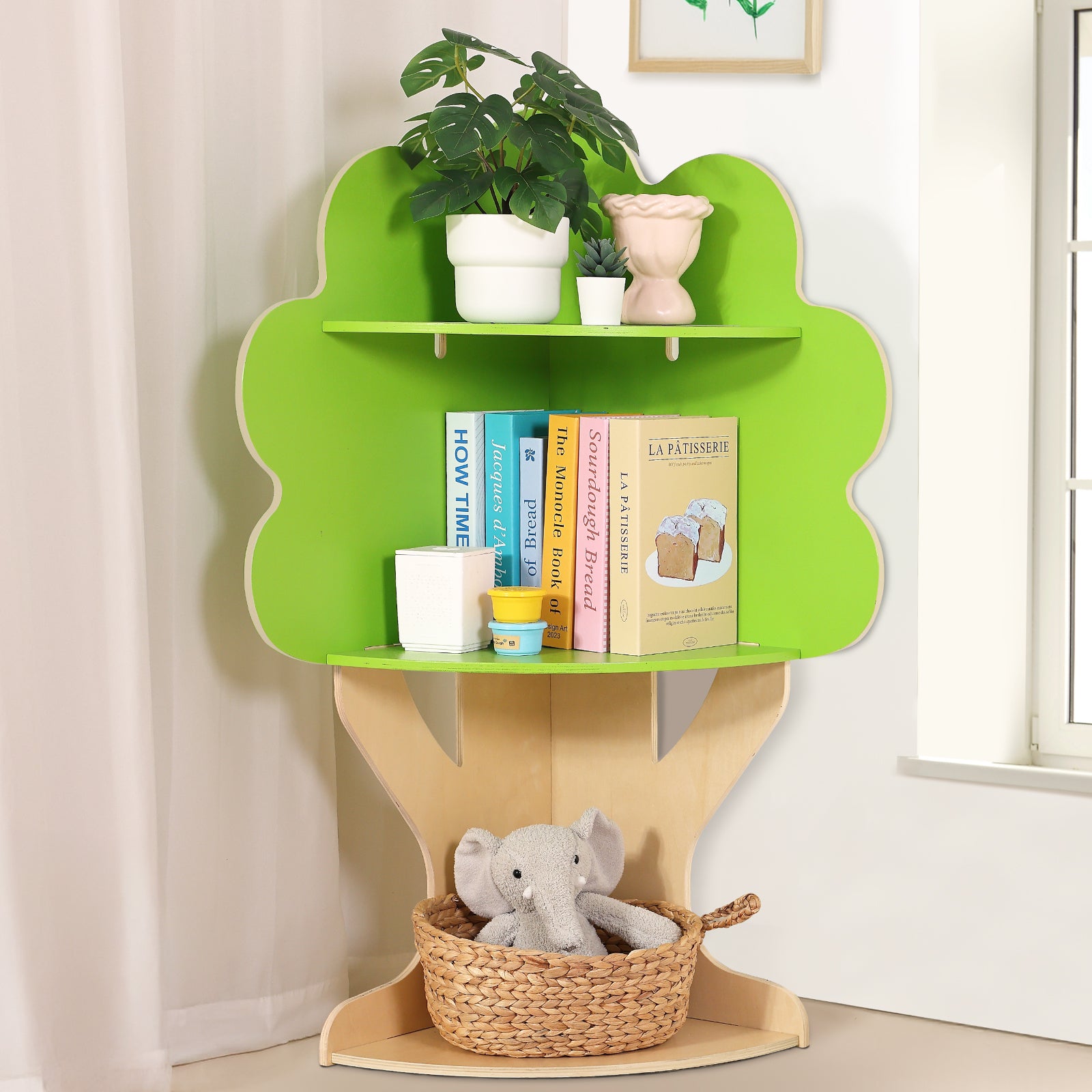 Tree Bookshelf for Kids Reading Nook, Corner Bookcase – OOOK