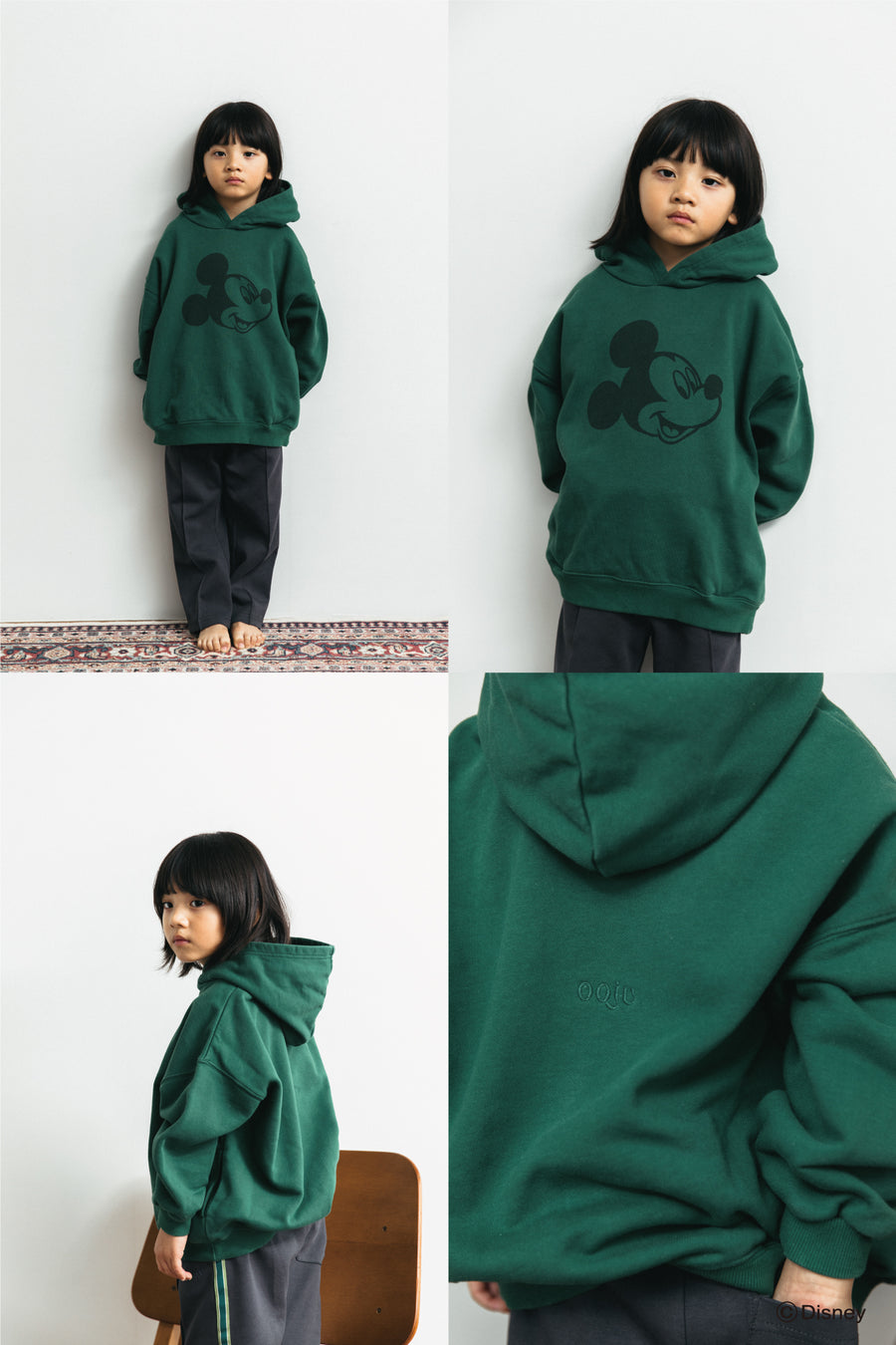disney collection】 Mickey sweat hoodie_green – OOJU