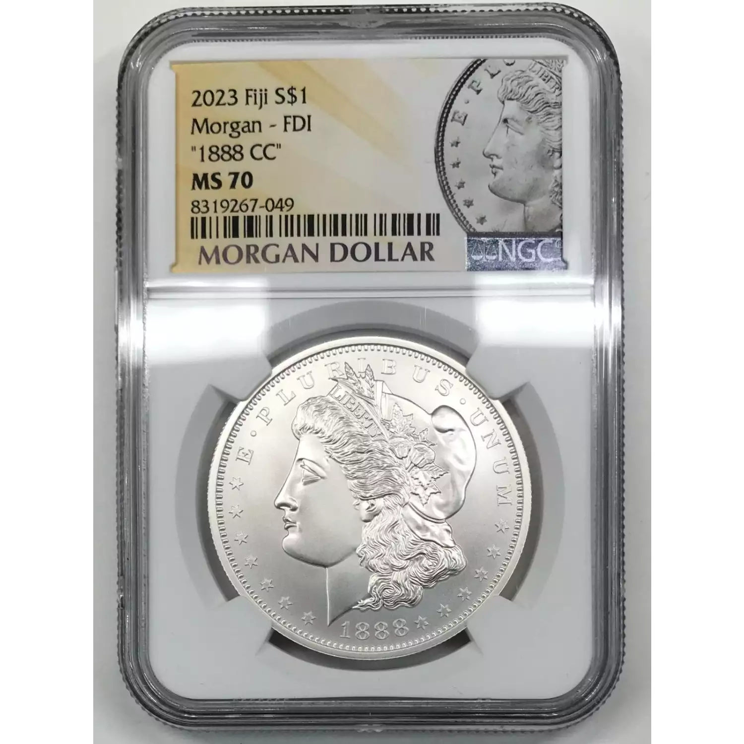 2023 1 oz Silver NGC MS-70 Fiji Morgan - FDI 