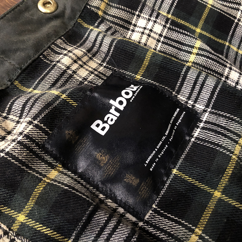 Barbour A128 Hood Sage Dress Gordon Check Inner 3Warrant Original