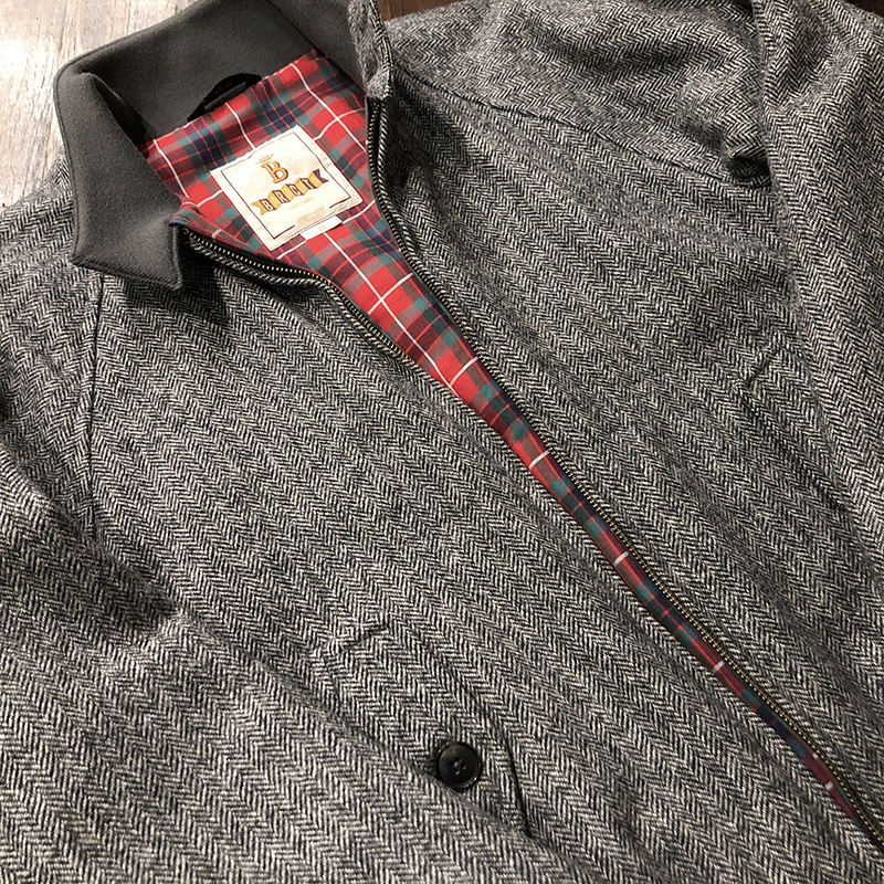 Baracuta G9 Harrington Jacket Moon Shetland Wool Tweed 36 Mint