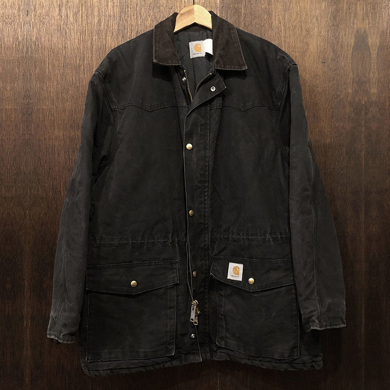 Carhartt Duck Canvas Yoke Middle Coat Black Color L Made in USA