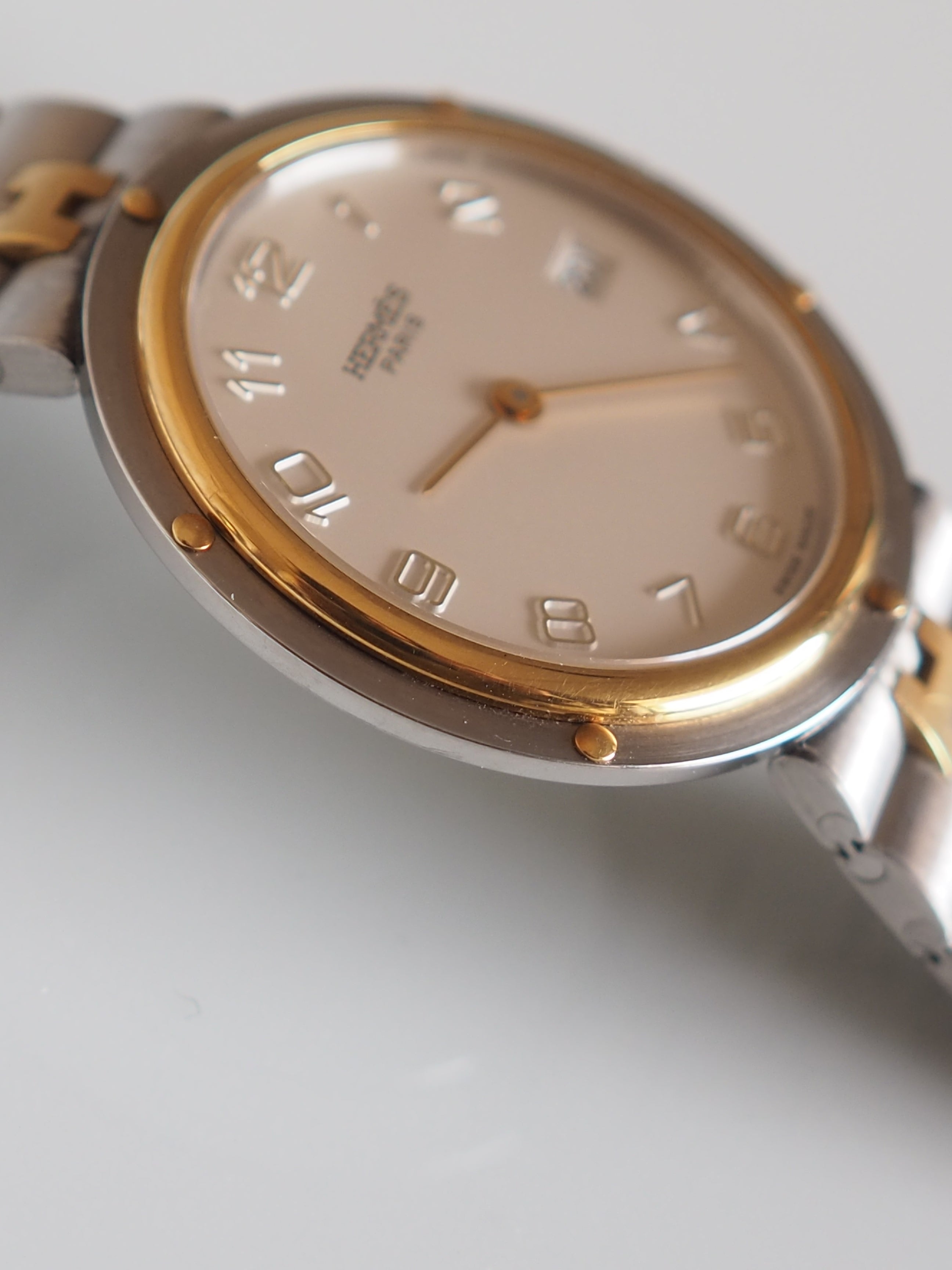 HERMES エルメス オリンピア ウォッチ 腕時計 メンズ コンビ シルバー