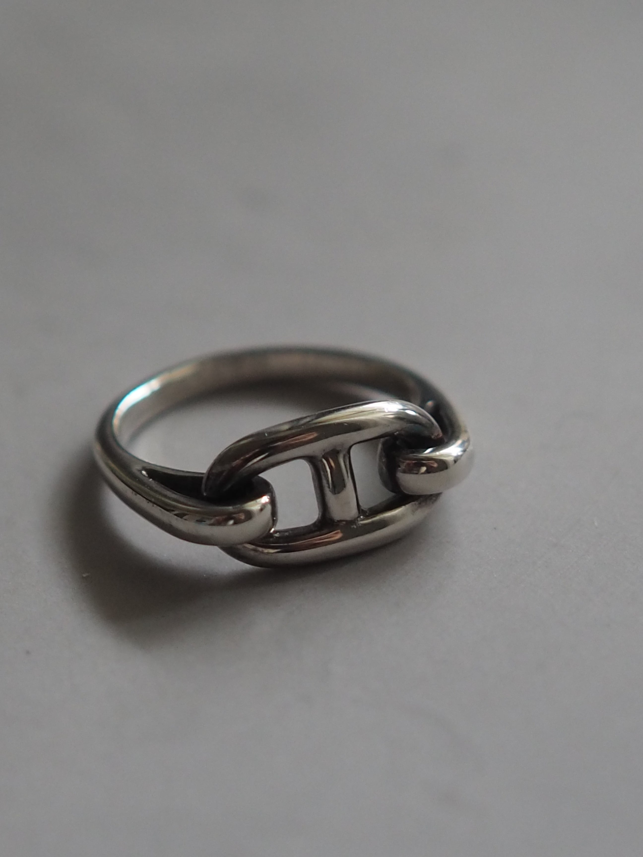 HERMES ヴィンテージ エルメス シェーヌダンクル リング 55 14号 ユニ