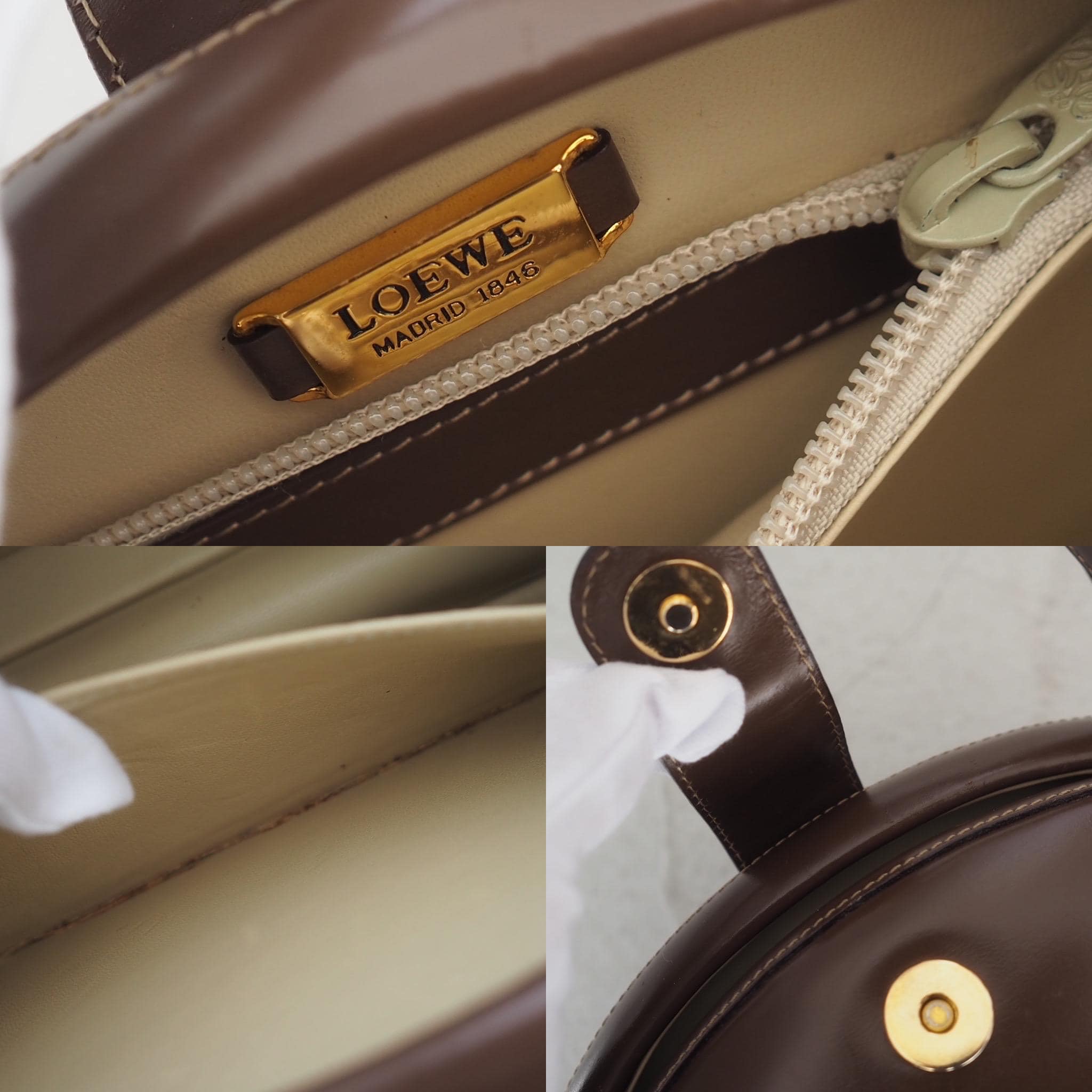 LOEWE ヴィンテージ ロエベ サークル アナグラム ハンド バッグ