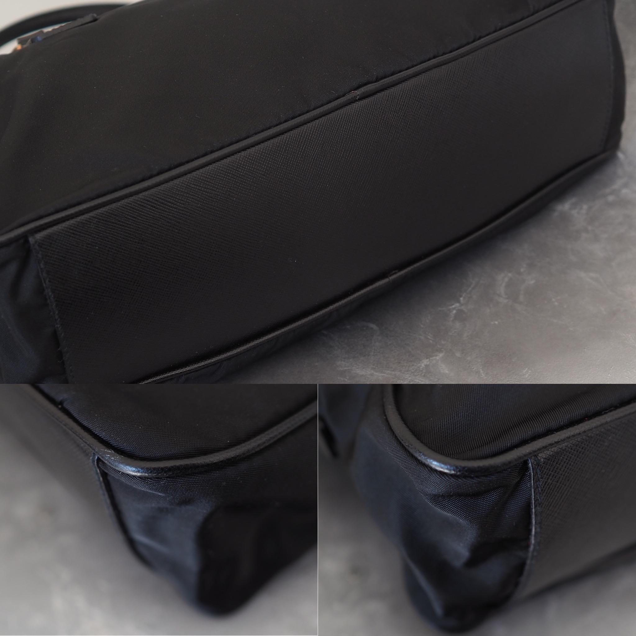 PRADA プラダ ヴィンテージ ナイロン 三角ロゴ ハンドバッグ ブラック