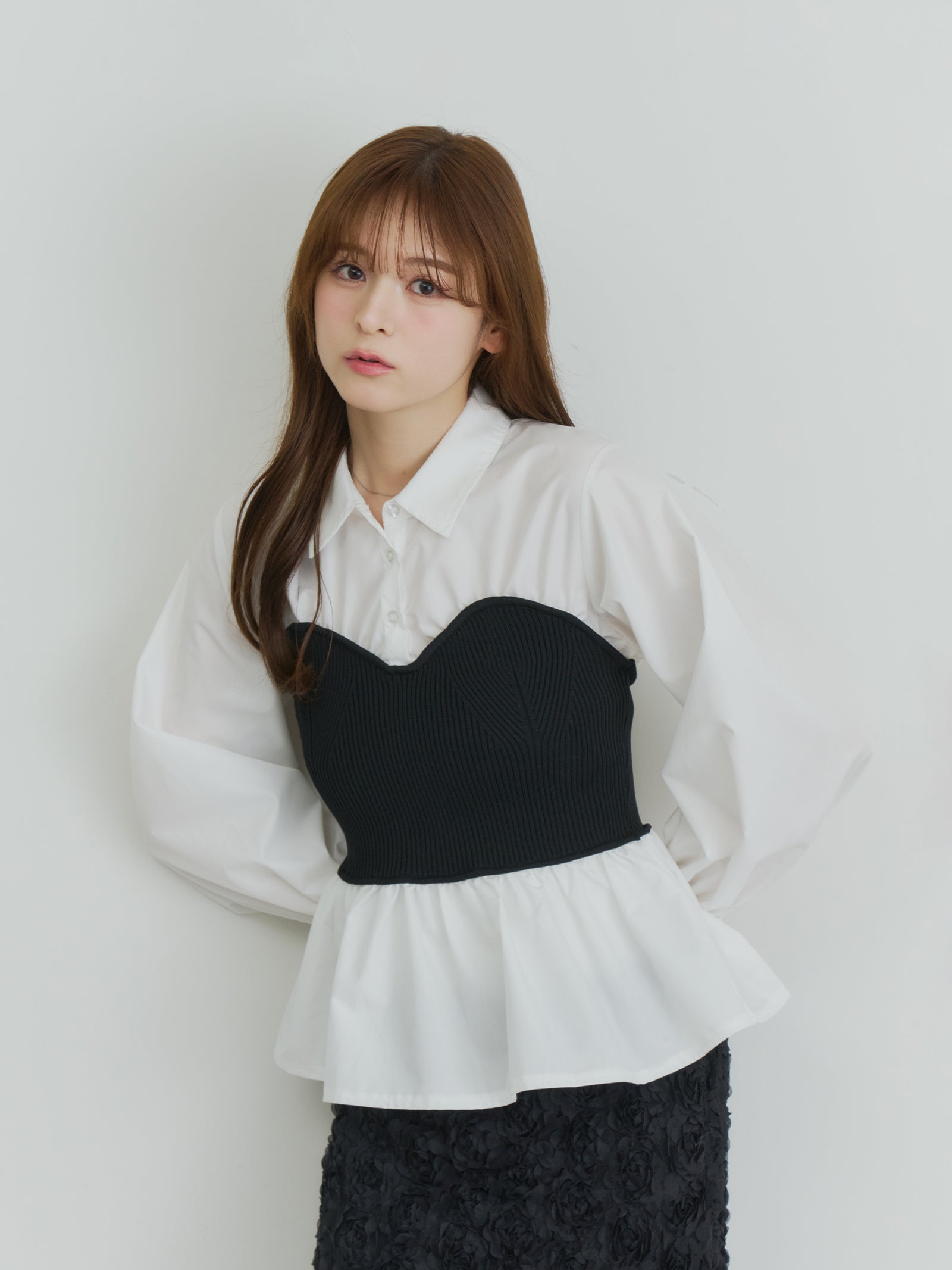ニットビスチェドッキングシャツ