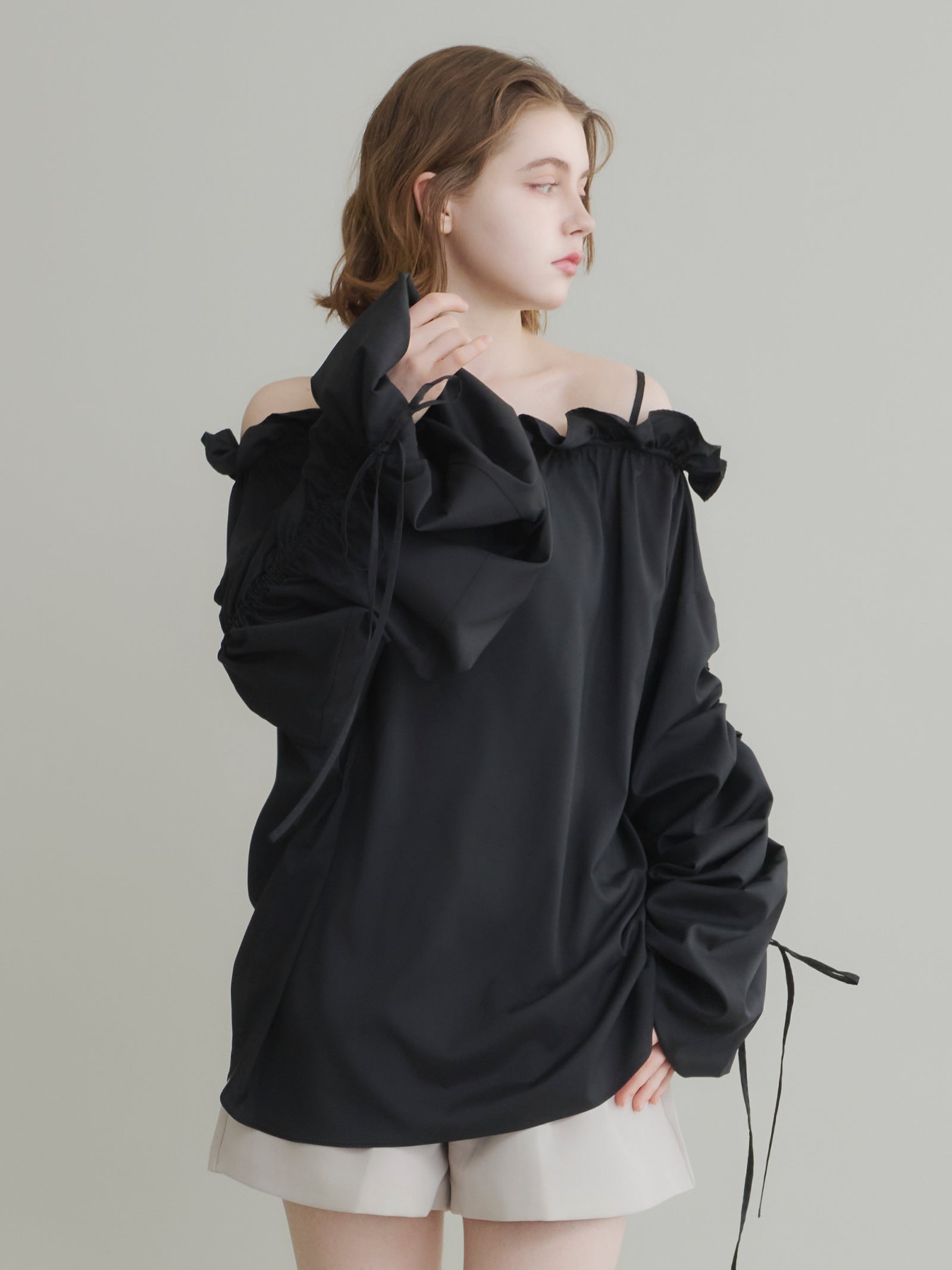 2wayオフショルダードロストブラウス