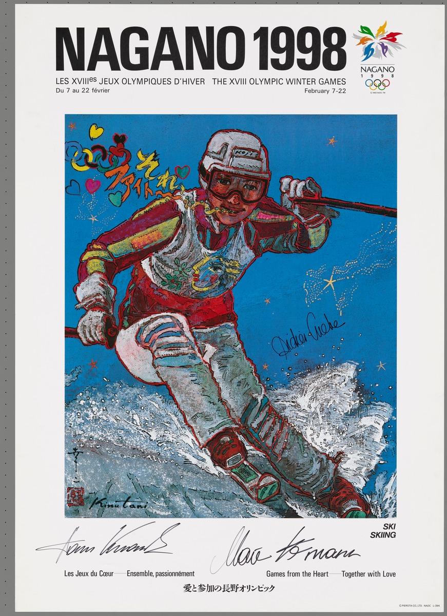Olympic Museum-Nagano 1998, sports poster, alpine skiing