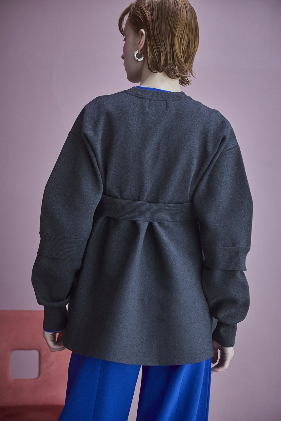 OMMO ONLINE STORE / LAYERED FLARE KNIT TOP