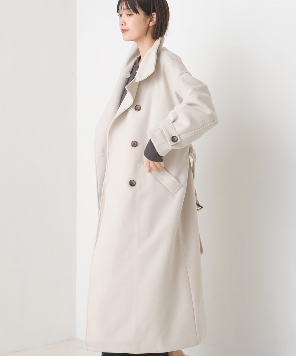 OMNES】ニットモッサ スタンドカラーロングコート【1522-7100】