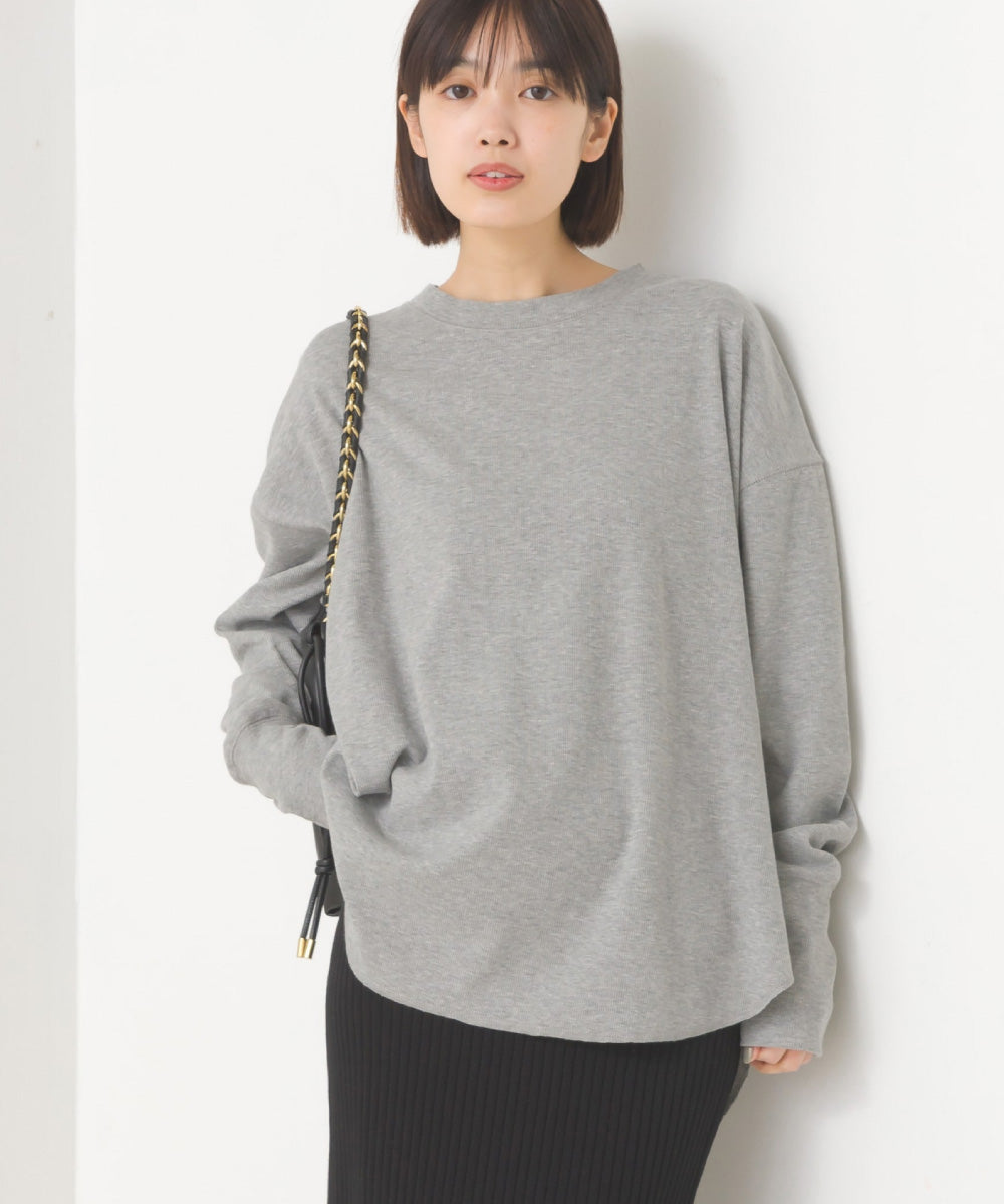 OMNES】リブ裾ラウンドプルオーバー長袖【7123-5349】