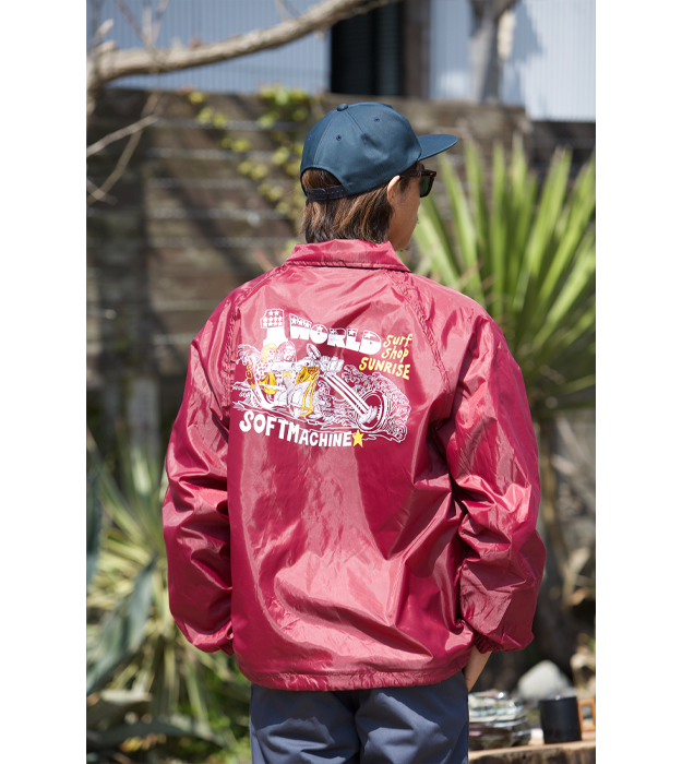 トリプルネームコーチジャケット Chopper red - ONEWORLD SURFSHOP
