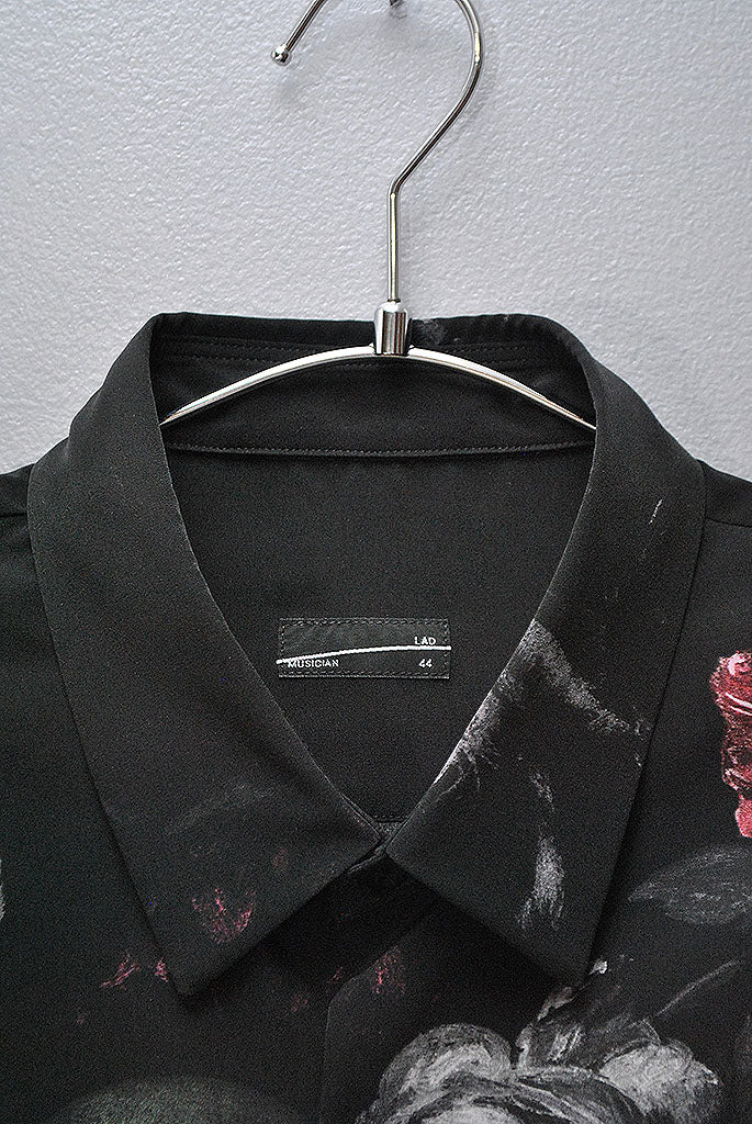 LAD MUSICIAN DECHINE INKJET FLOWER SKULL BIG SHIRT