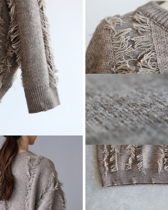 雰囲気映え ゆる綺麗なフリンジニット – ONE PEACE ONLINE