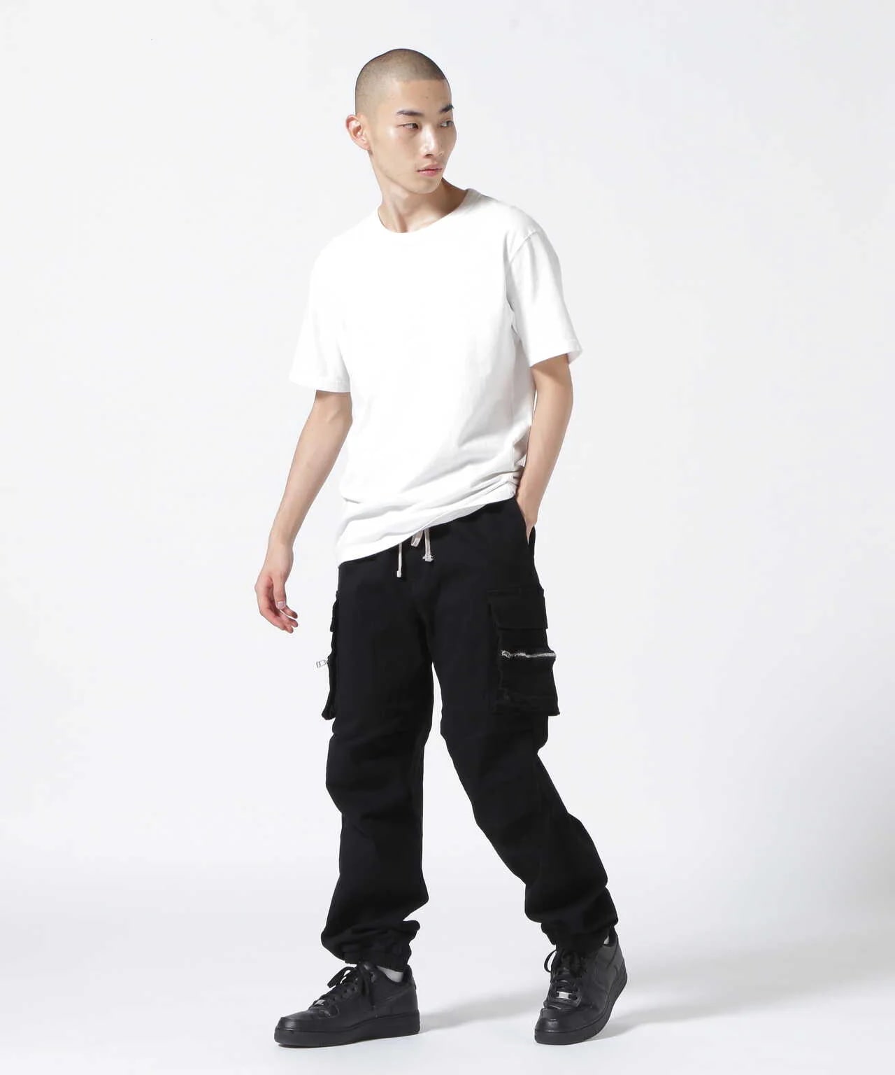 DankeSchon/ダンケシェーン/PREMIUM TC BLACK ZIP POCKET PANTS
