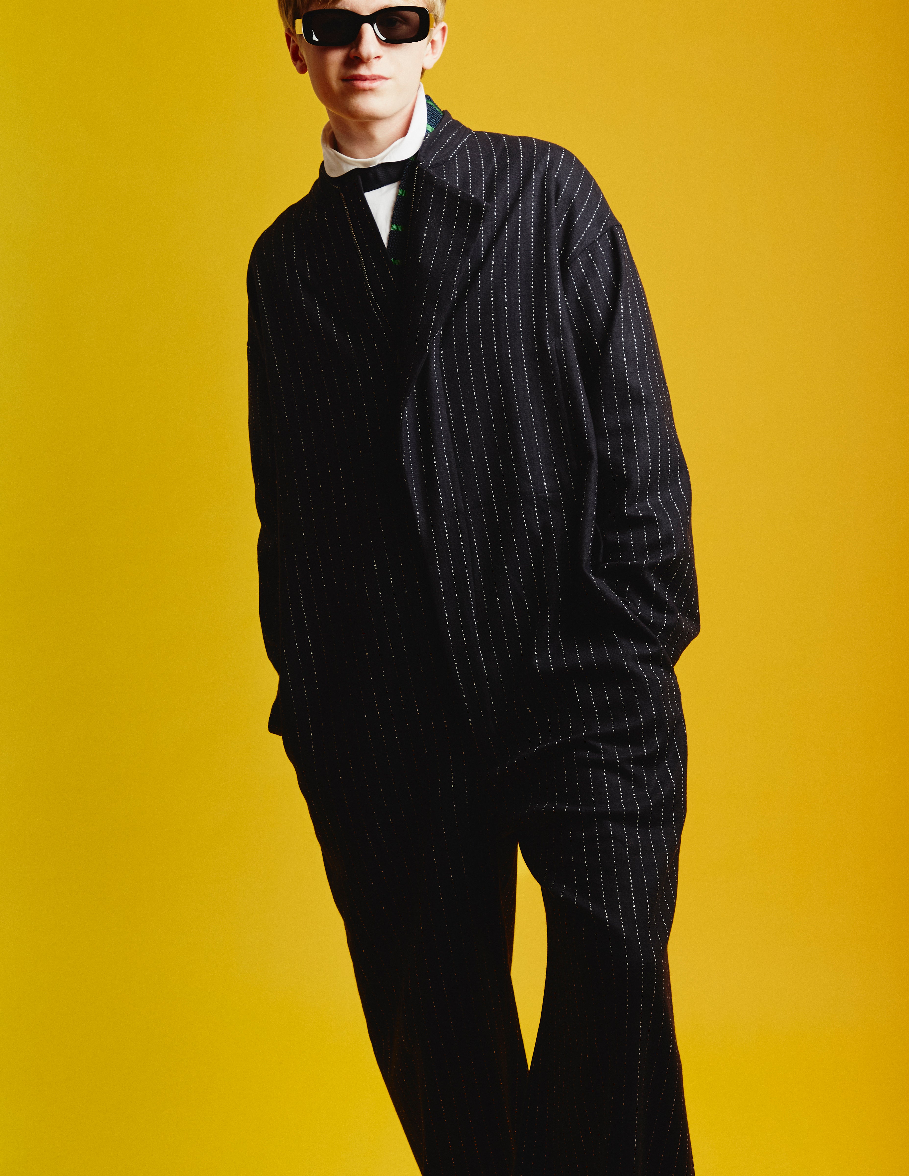 FLY FRONT JUMPSUIT navy x white pinstripe – m's braque