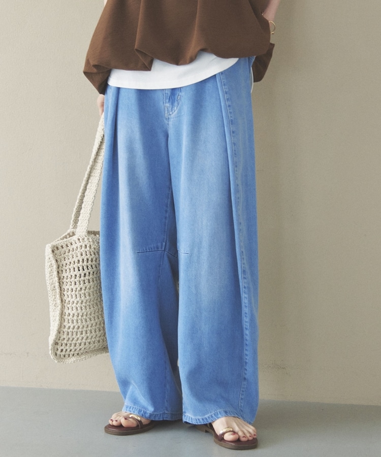 ソフトデニムワイドタックパンツ(36 BLUE): パンツ｜PMbox P&M