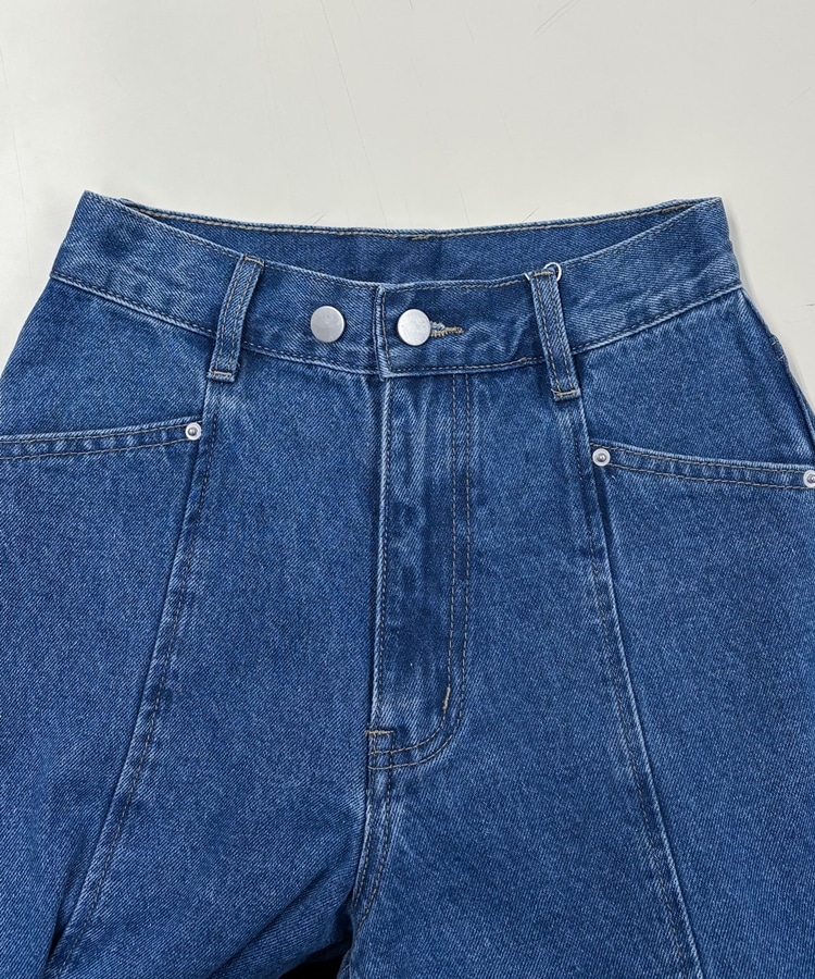 ロゴ刺繍ワイドデニム(S BLUE): パンツ｜PMbox P&M OFFICIAL ONLINE