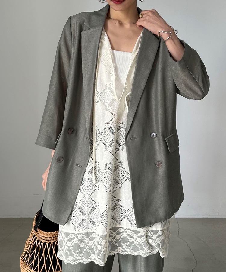 リネンライクシアージャケット(38 OLIVE): アウター｜PMbox P&M